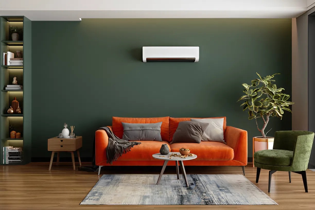 Deep green wall paint with crisp white trims by a painter in Clemmons, NC